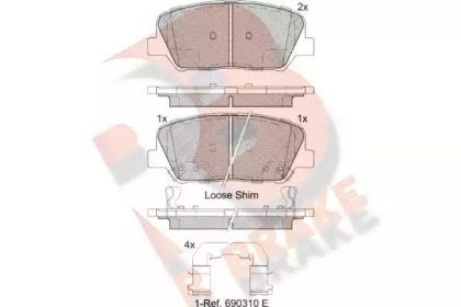 Комплект тормозных колодок (R BRAKE: RB2102)