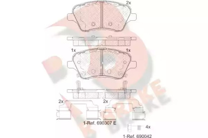 Комплект тормозных колодок (R BRAKE: RB2108-203)