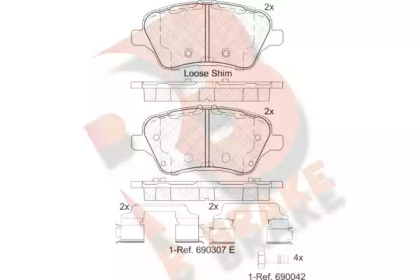 Комплект тормозных колодок (R BRAKE: RB2108)