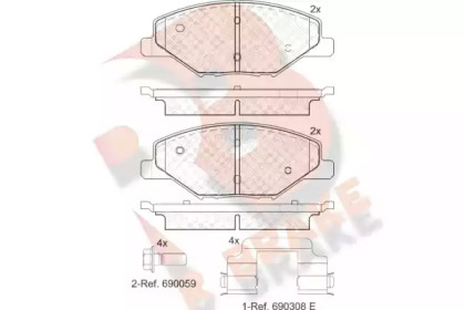 Комплект тормозных колодок (R BRAKE: RB2110)