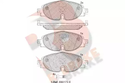 Комплект тормозных колодок (R BRAKE: RB2111-204)