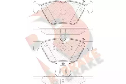 Комплект тормозных колодок (R BRAKE: RB2114)