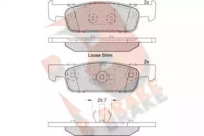 Комплект тормозных колодок (R BRAKE: RB2115-203)