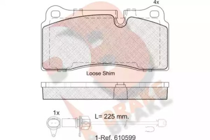 Комплект тормозных колодок (R BRAKE: RB2121-203)