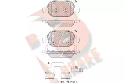 Комплект тормозных колодок (R BRAKE: RB2127)