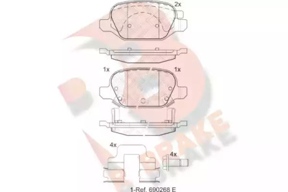 Комплект тормозных колодок (R BRAKE: RB2128)