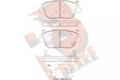 Комплект тормозных колодок (R BRAKE: RB2136)