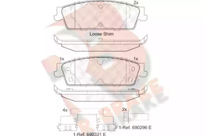 Комплект тормозных колодок (R BRAKE: RB2139)