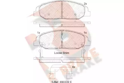 Комплект тормозных колодок (R BRAKE: RB2141)