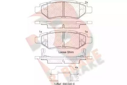 Комплект тормозных колодок (R BRAKE: RB2142)