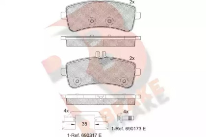 Комплект тормозных колодок (R BRAKE: RB2145)