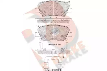 Комплект тормозных колодок (R BRAKE: RB2147)