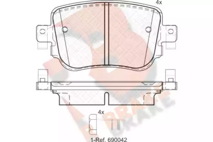 Комплект тормозных колодок (R BRAKE: RB2152)