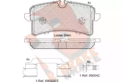 Комплект тормозных колодок (R BRAKE: RB2159-204)