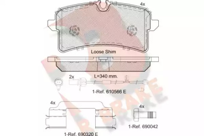 Комплект тормозных колодок (R BRAKE: RB2159)