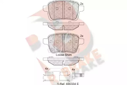 Комплект тормозных колодок (R BRAKE: RB2170-203)