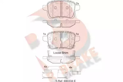 Комплект тормозных колодок (R BRAKE: RB2170)