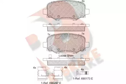 Комплект тормозных колодок (R BRAKE: RB2176-203)