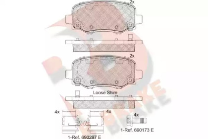 Комплект тормозных колодок (R BRAKE: RB2176)