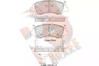 Комплект тормозных колодок (R BRAKE: RB2178)