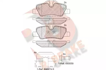 Комплект тормозных колодок (R BRAKE: RB2190)