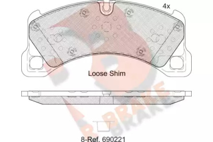 Комплект тормозных колодок (R BRAKE: RB2206)