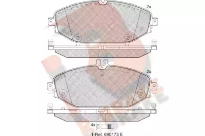 Комплект тормозных колодок (R BRAKE: RB2213)