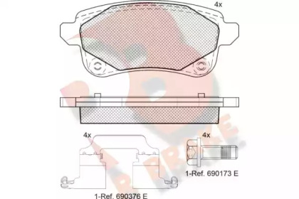 Комплект тормозных колодок (R BRAKE: RB2222-208)