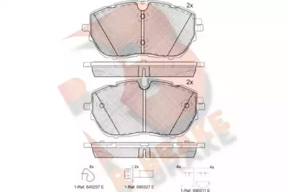 Комплект тормозных колодок (R BRAKE: RB2227)