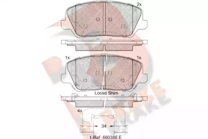 Комплект тормозных колодок (R BRAKE: RB2239)