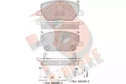 Комплект тормозных колодок (R BRAKE: RB2243)