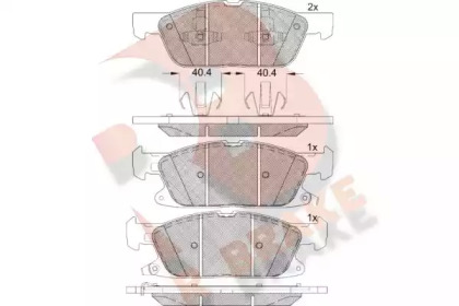 Комплект тормозных колодок (R BRAKE: RB2250)