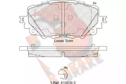 Комплект тормозных колодок (R BRAKE: RB2251)