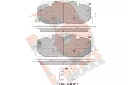 Комплект тормозных колодок (R BRAKE: RB2254)