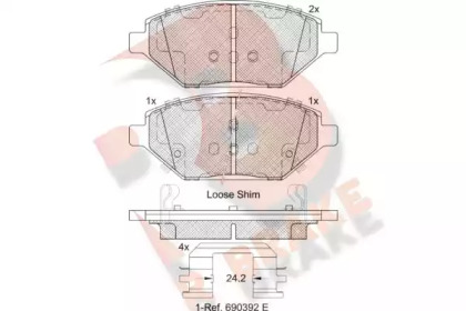 Комплект тормозных колодок (R BRAKE: RR2261)