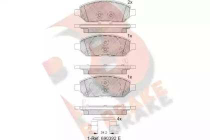 Комплект тормозных колодок (R BRAKE: RB2264)