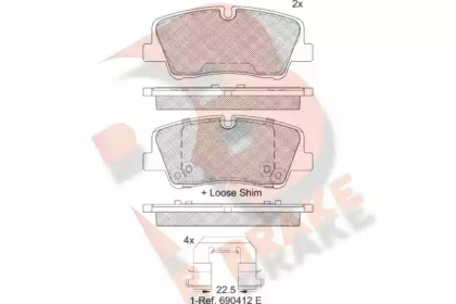 Комплект тормозных колодок (R BRAKE: RB2267-204)