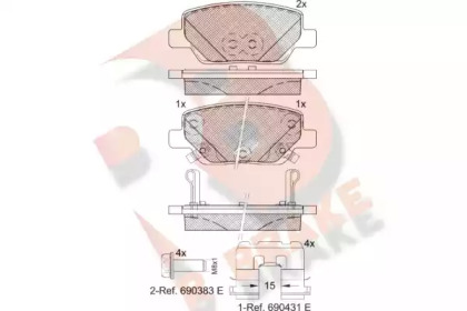 Комплект тормозных колодок (R BRAKE: RB2269)