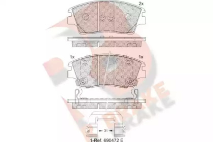 Комплект тормозных колодок (R BRAKE: RB2277)