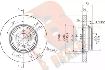 Тормозной диск (R BRAKE: 78RBD21973)