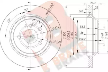 Тормозной диск (R BRAKE: 78RBD23053)