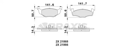 Комплект тормозных колодок (BRAXIS: AA0018)