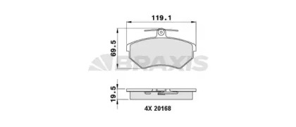 Комплект тормозных колодок (BRAXIS: AA0040)
