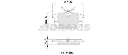Комплект тормозных колодок (BRAXIS: AA0144)