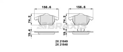 Комплект тормозных колодок (BRAXIS: AA0147)