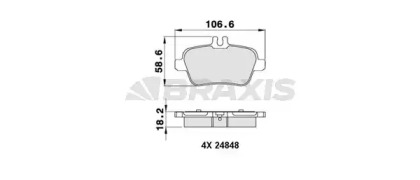 Комплект тормозных колодок (BRAXIS: AA0235)
