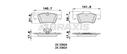 Комплект тормозных колодок (BRAXIS: AA0239)