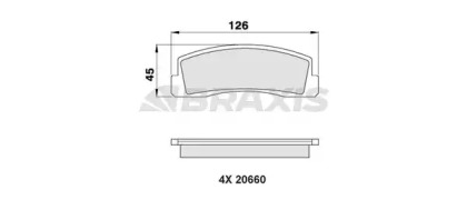 Комплект тормозных колодок (BRAXIS: AA0274)