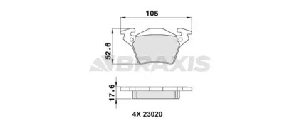Комплект тормозных колодок (BRAXIS: AA0280)
