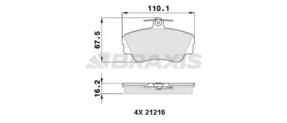 Комплект тормозных колодок (BRAXIS: AA0309)